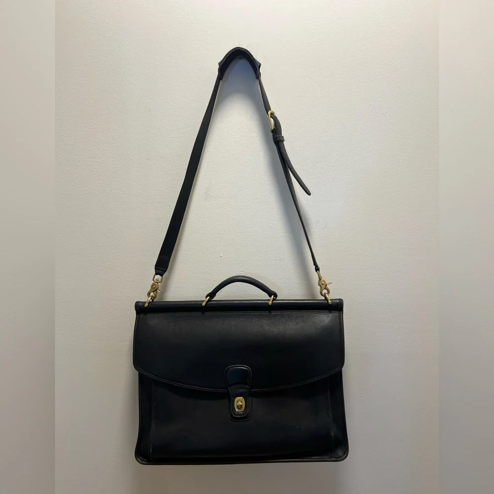 Vintage Coach J7C-5266 Beekman Black Briefcase/Laptop Bag Made in USA Handmade - Picture 2 of 5